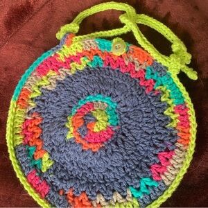 Colorful Crochet Round Bag